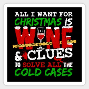 True Crime Gift Idea Wine & Christmas Magnet